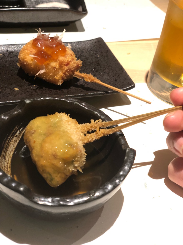 キッチハイク@お出汁で食べる串かつと釜めしの専門店ぎん庵心斎橋 さんの 串揚げ・串かつ「お出汁で食べる串かつと釜めしの専門店ぎん庵心斎橋」でコース料理を楽しもう(¥3,000 ~ ¥3,999)